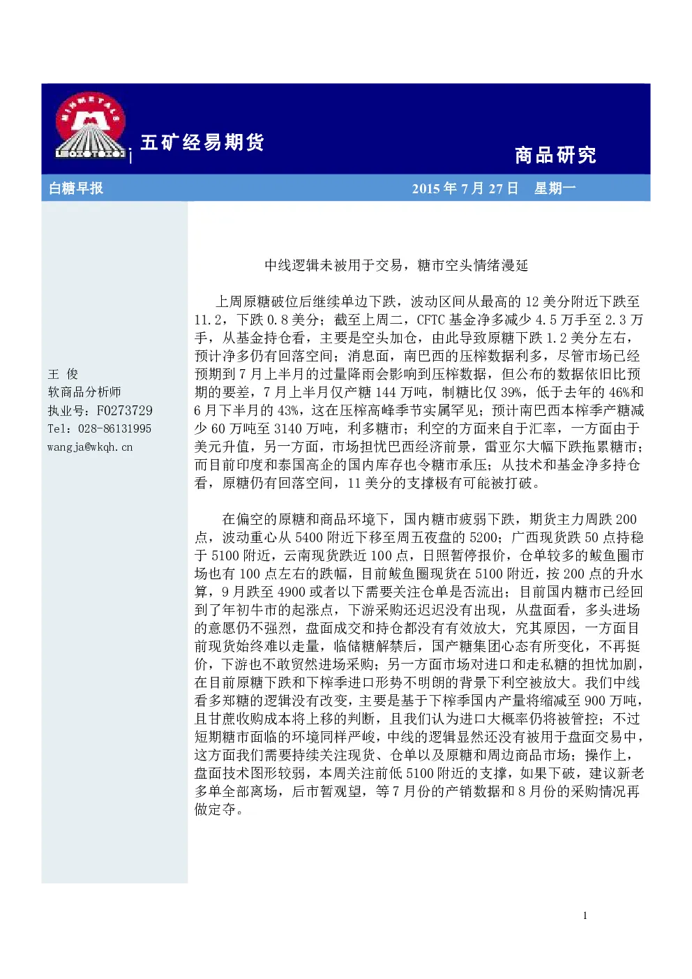 报告封面