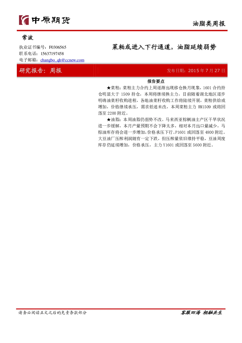 报告封面