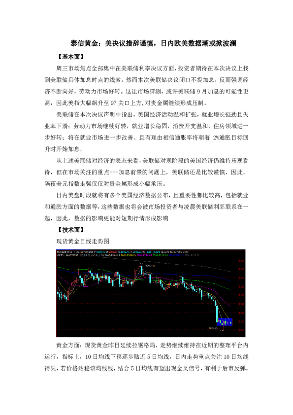 美决议措辞谨慎，日内欧美数据潮或掀波澜