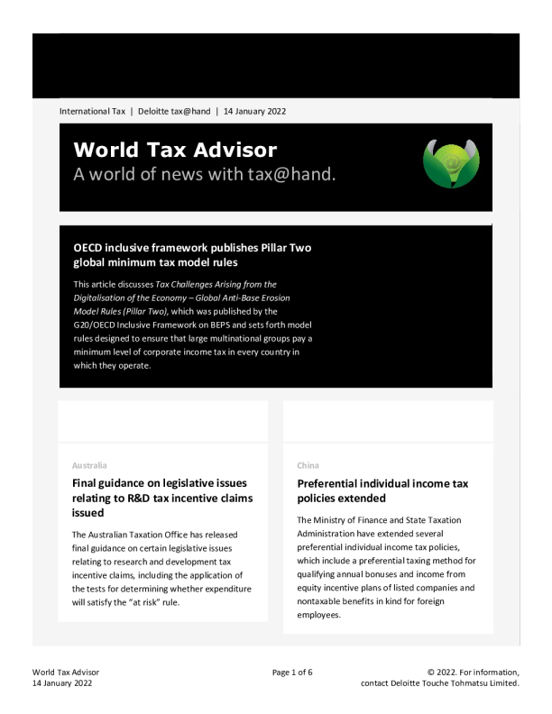 World Tax Advisor