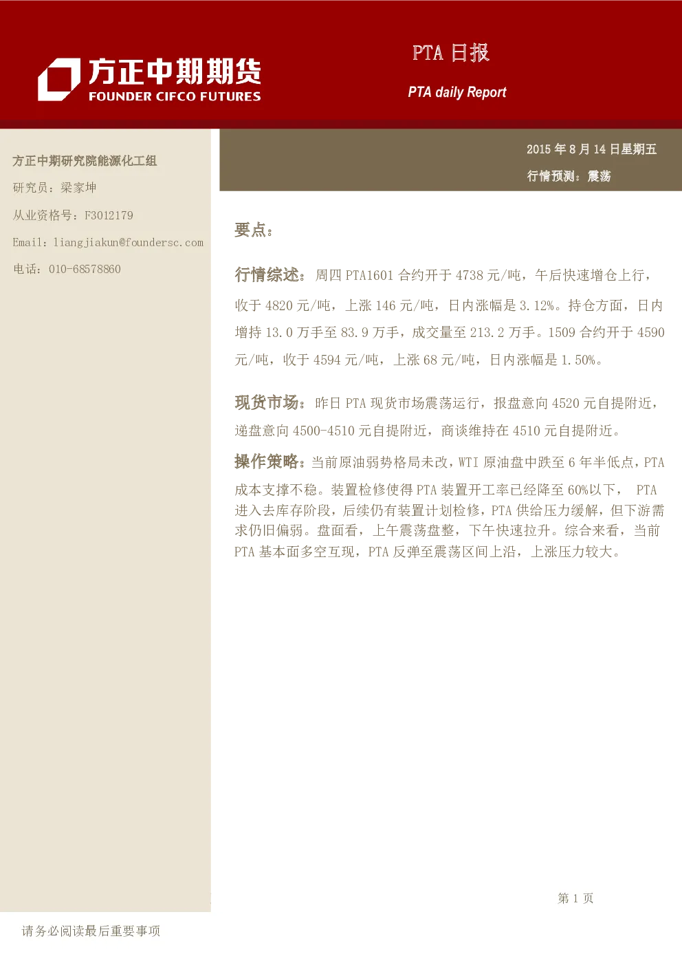报告封面
