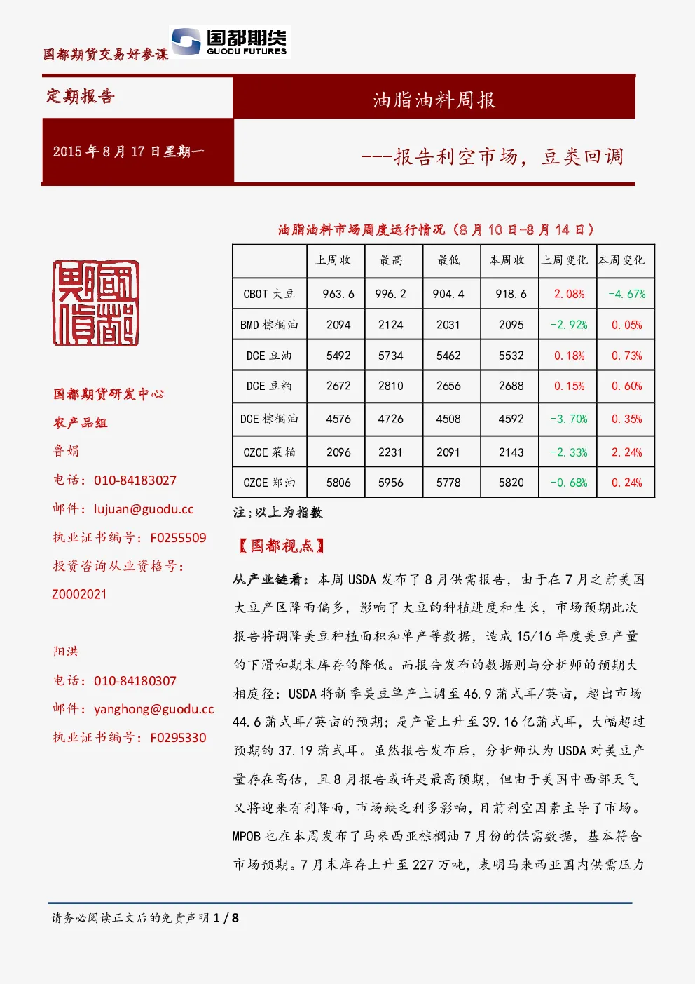 报告封面