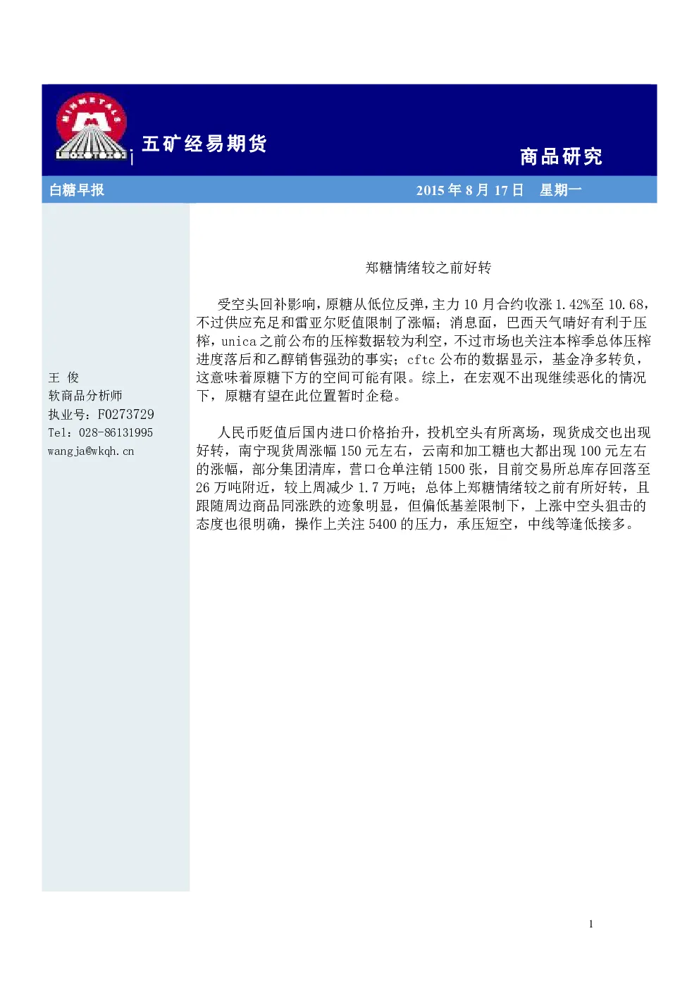 报告封面