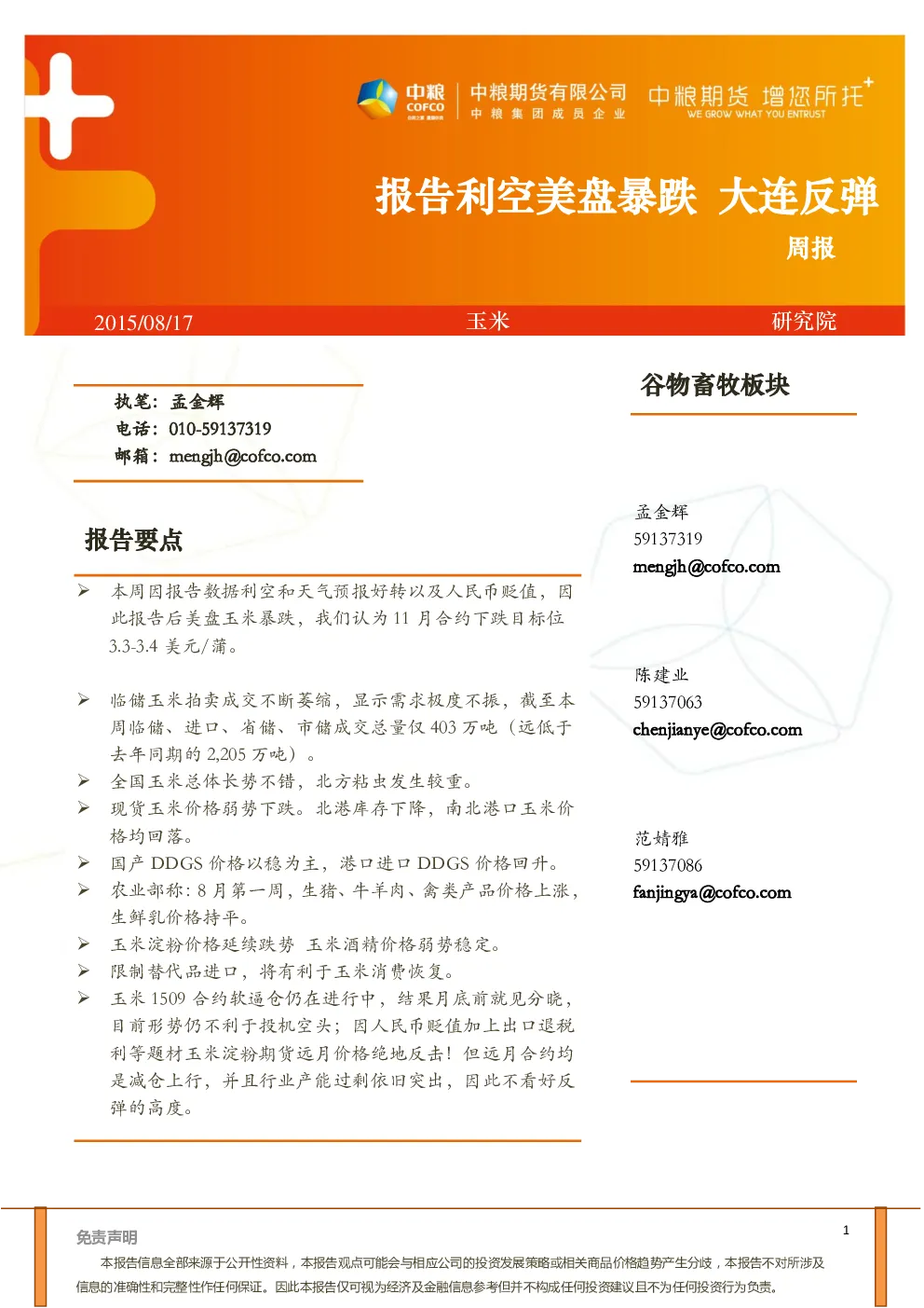 报告封面