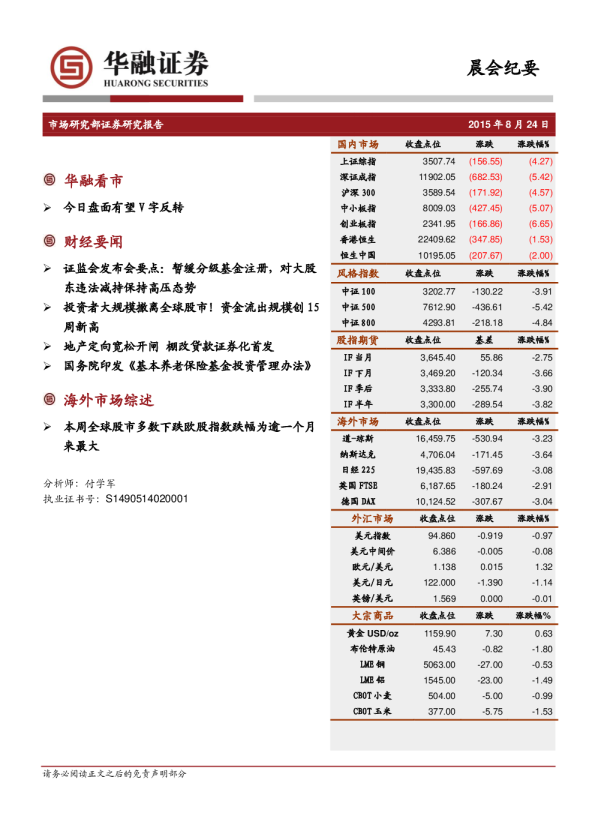 晨会纪要
