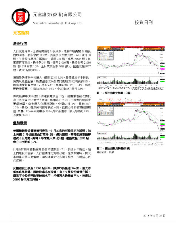 元富香港投资日刊
