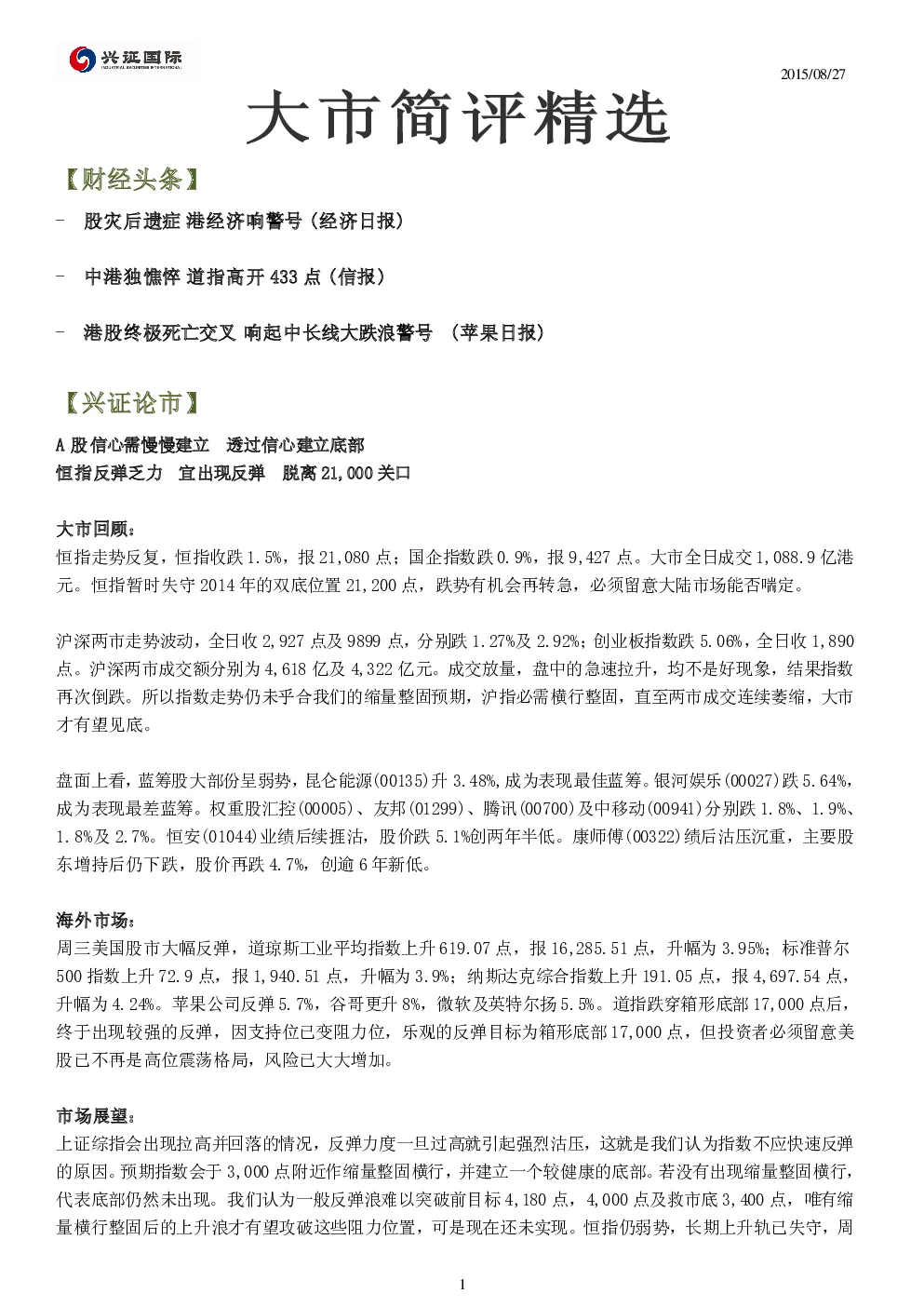报告封面