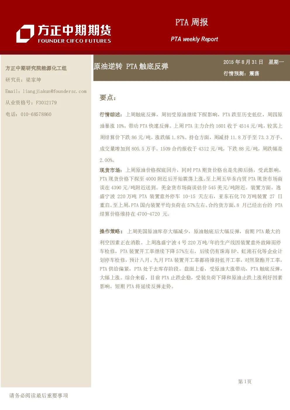 报告封面