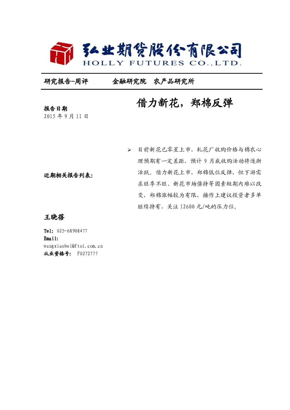 报告封面