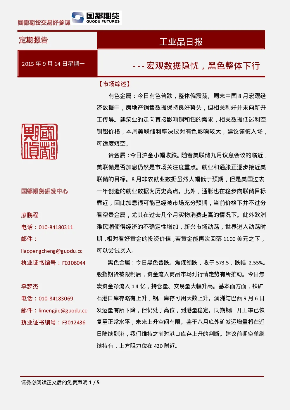 报告封面