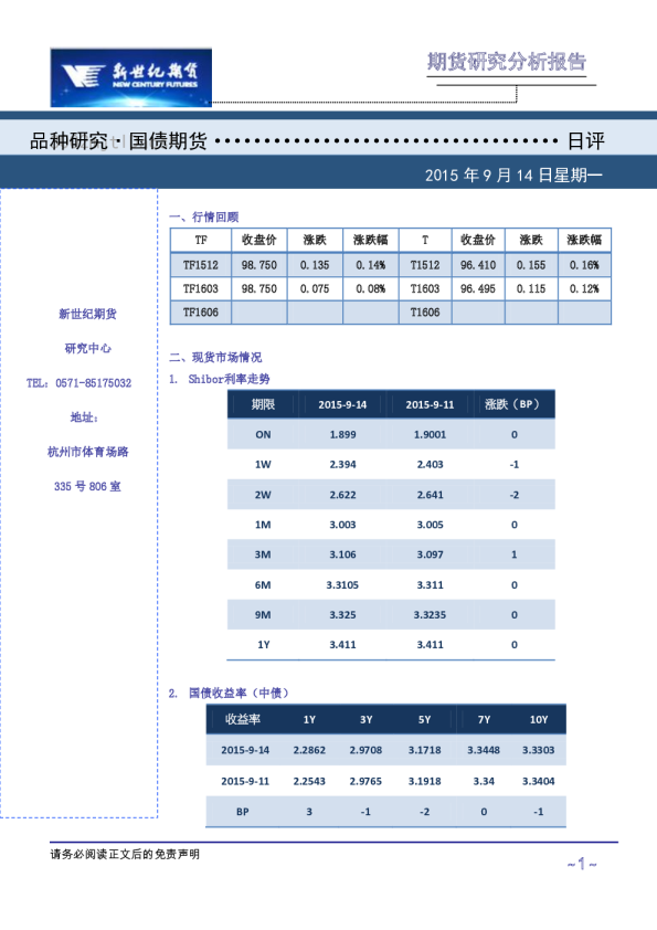 国债期货日评