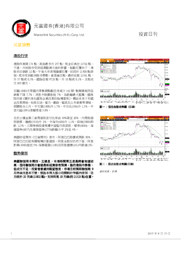 元富香港投资日刊