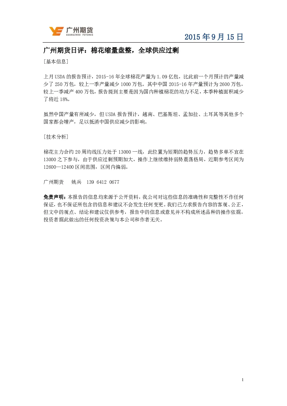 报告封面