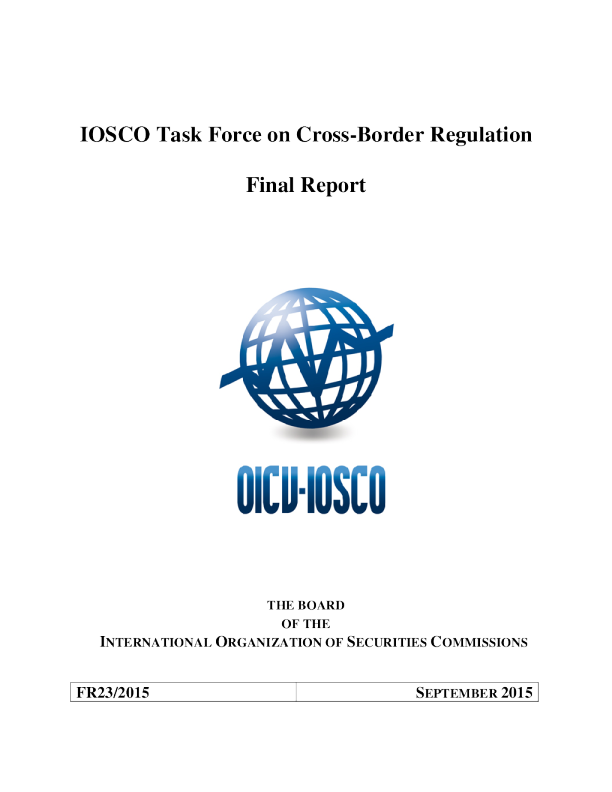 FR23/2015 IOSCO Task Force on Cross-Border Regulation