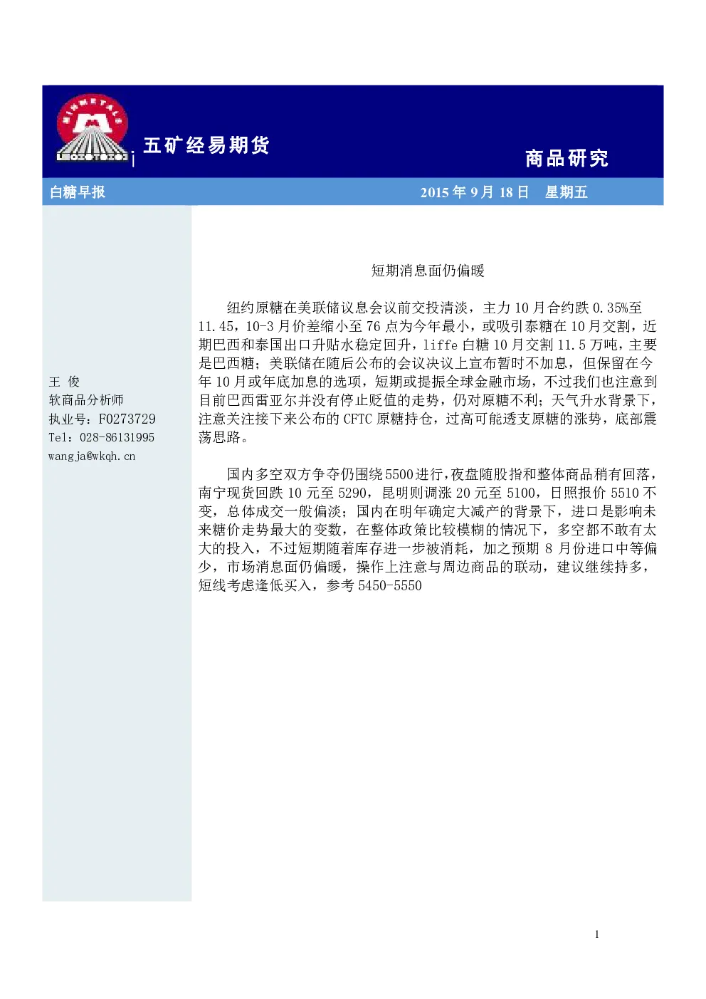 报告封面
