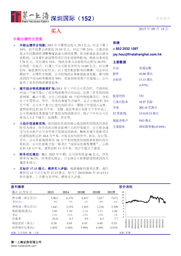中期业绩符合预期