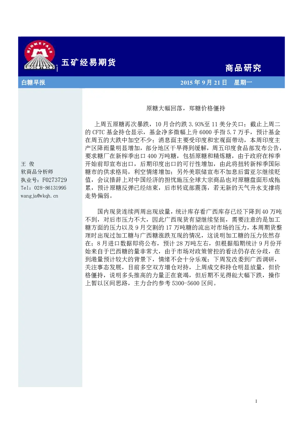 报告封面