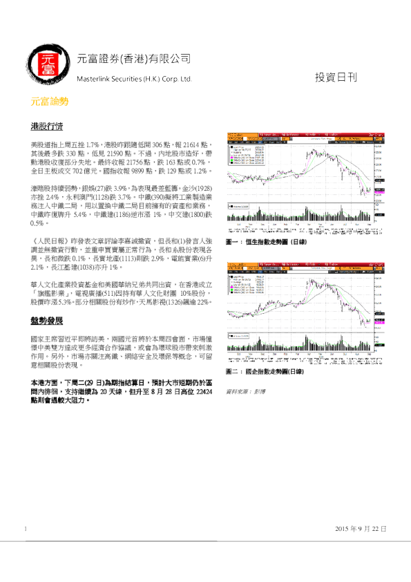 元富香港投资日刊