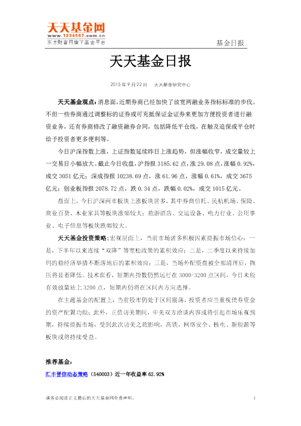 天天基金日报