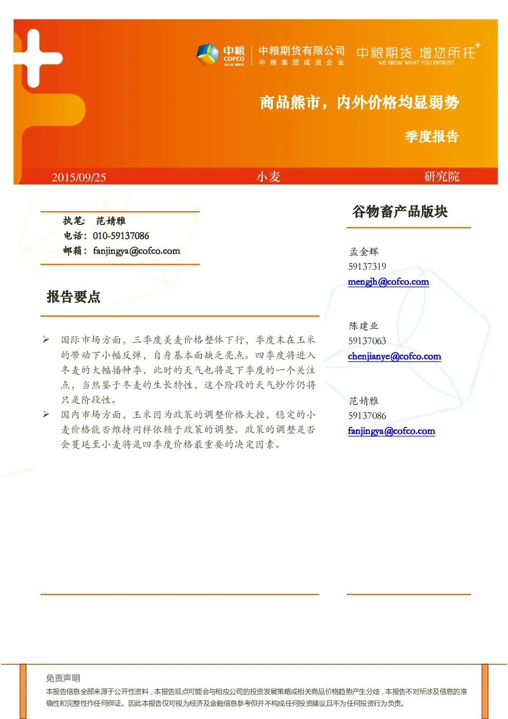 报告封面