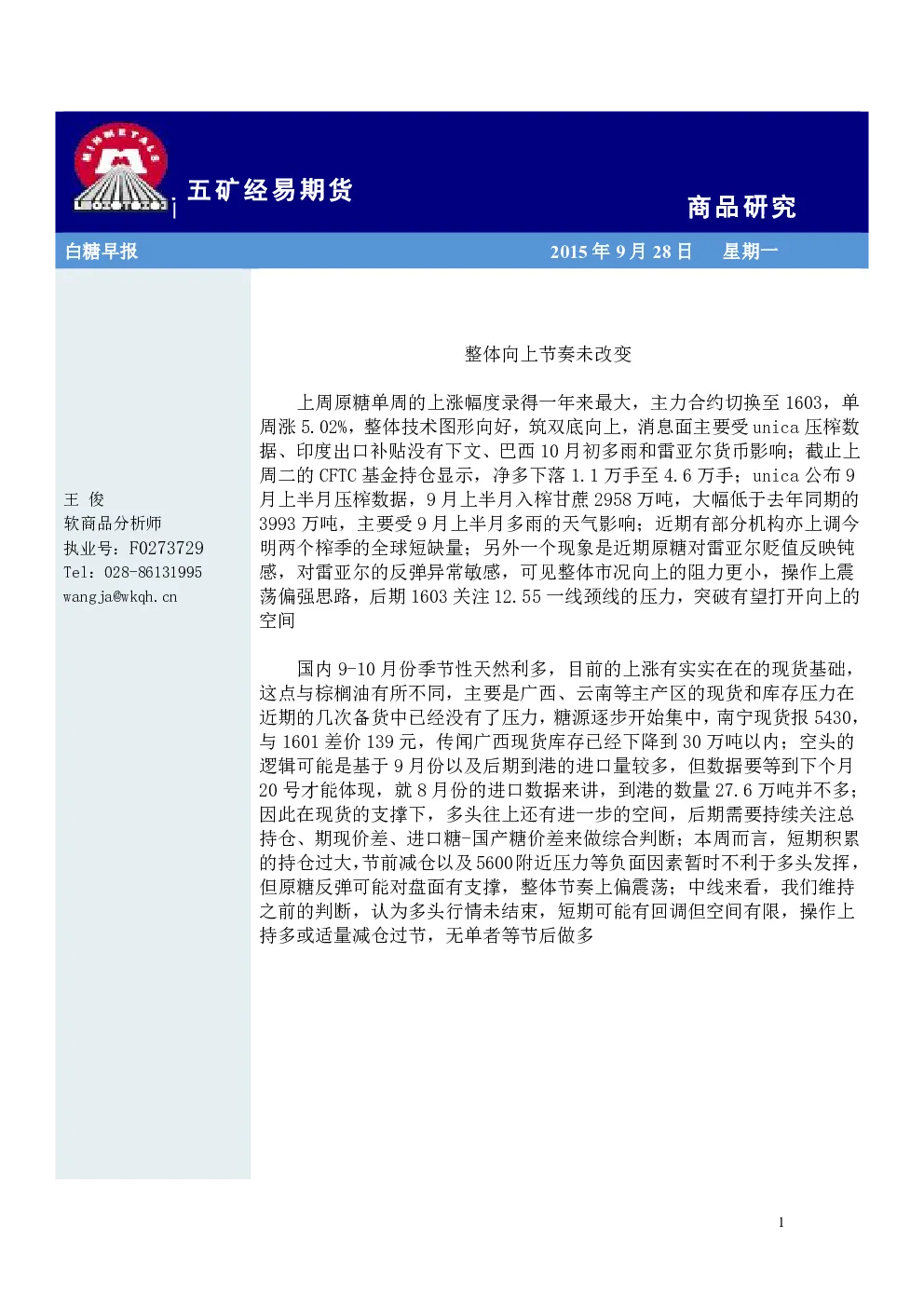报告封面