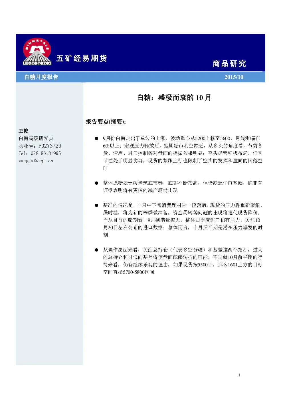 报告封面