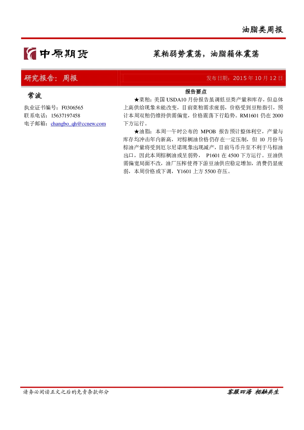 报告封面