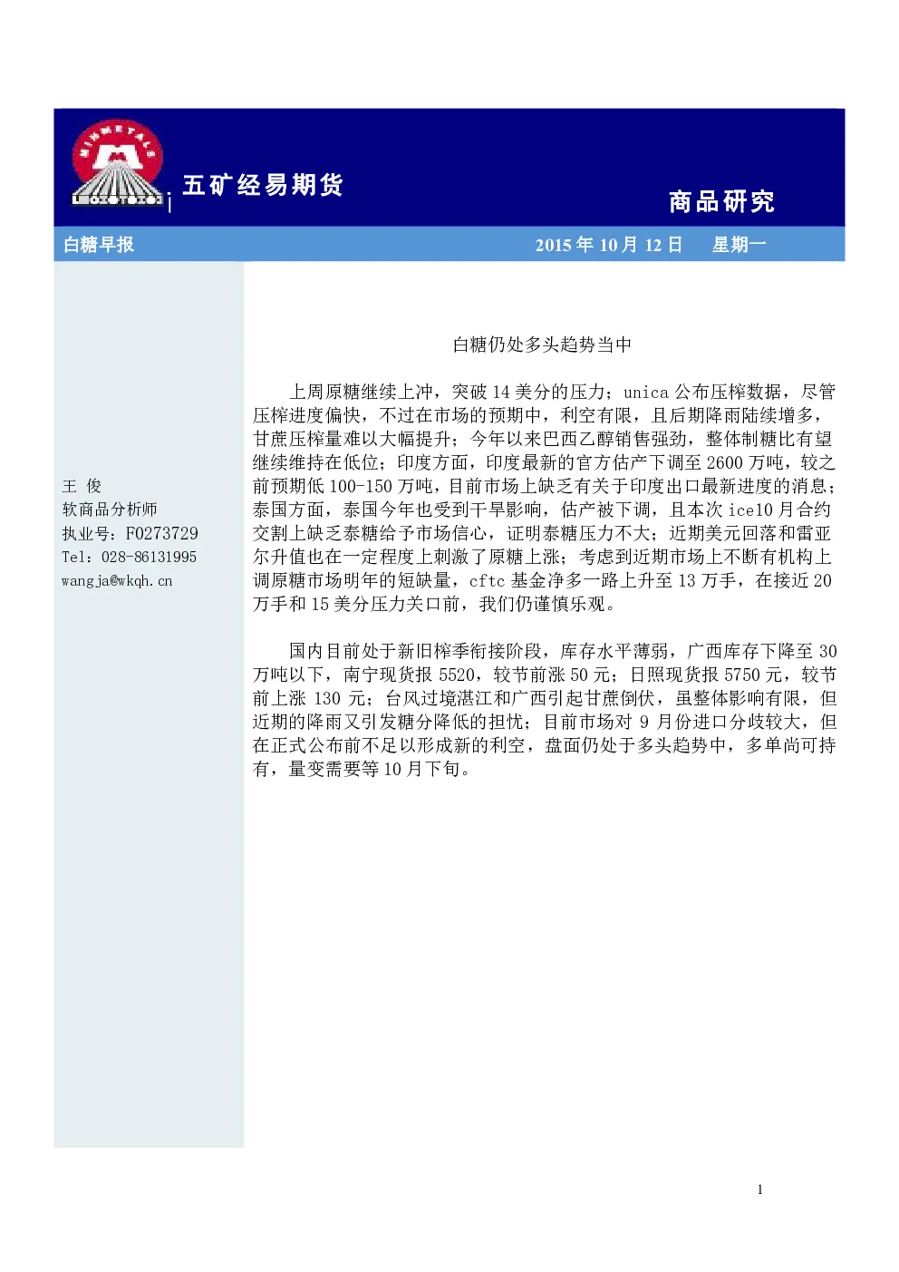 报告封面