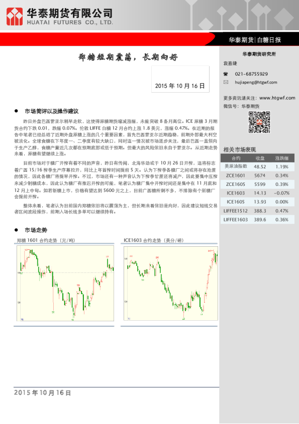 华泰期货白糖日报