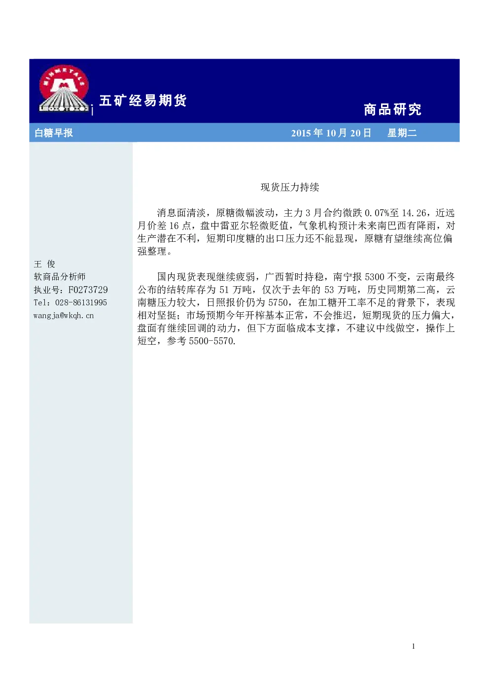 报告封面