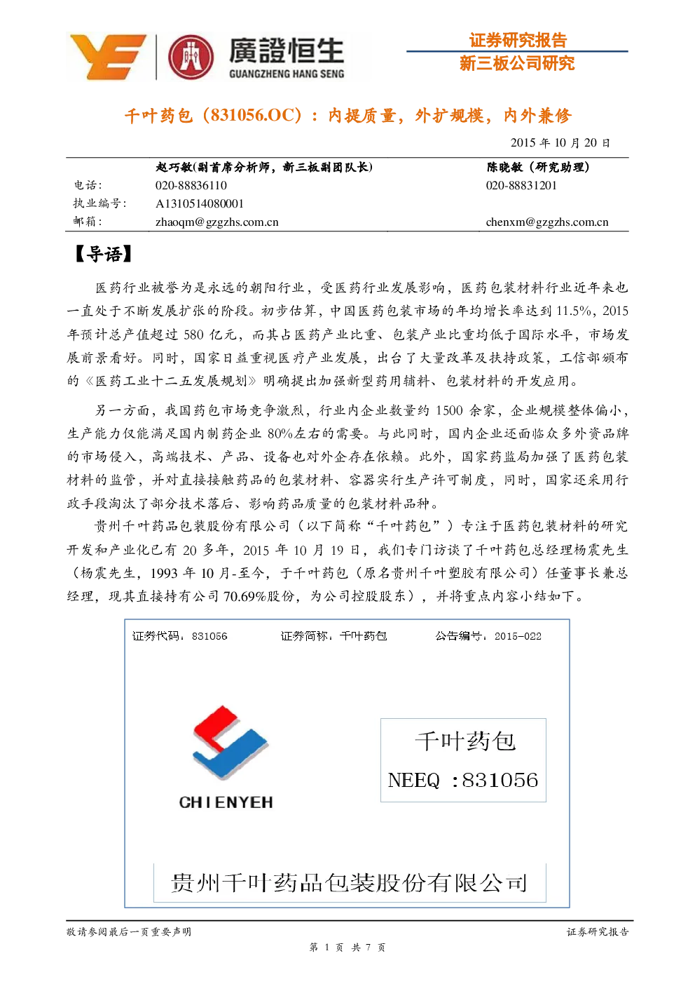 报告封面