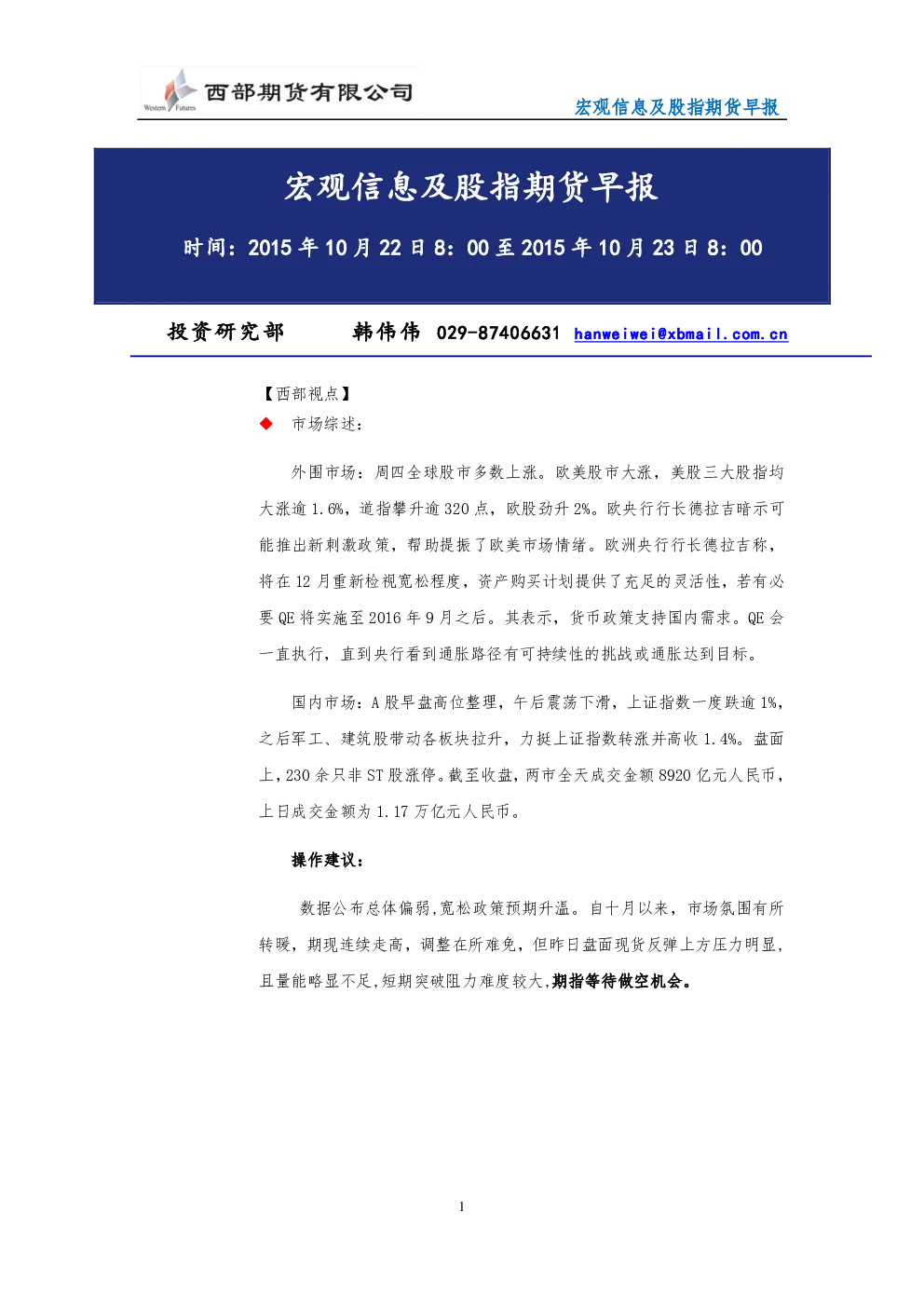 报告封面