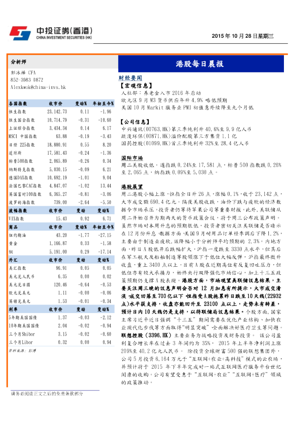 晨会报告