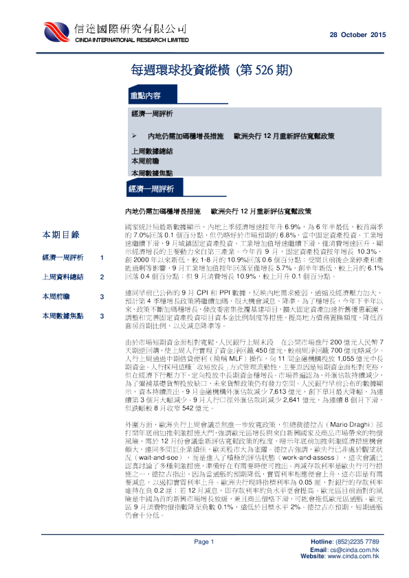 每周环球投资纵横(第526期)