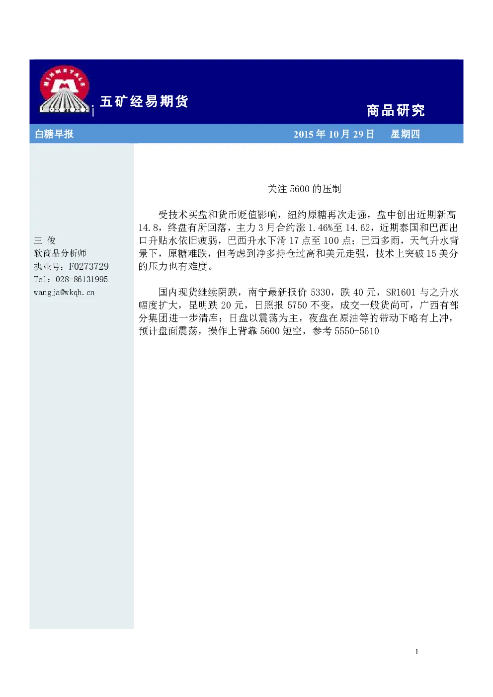 报告封面