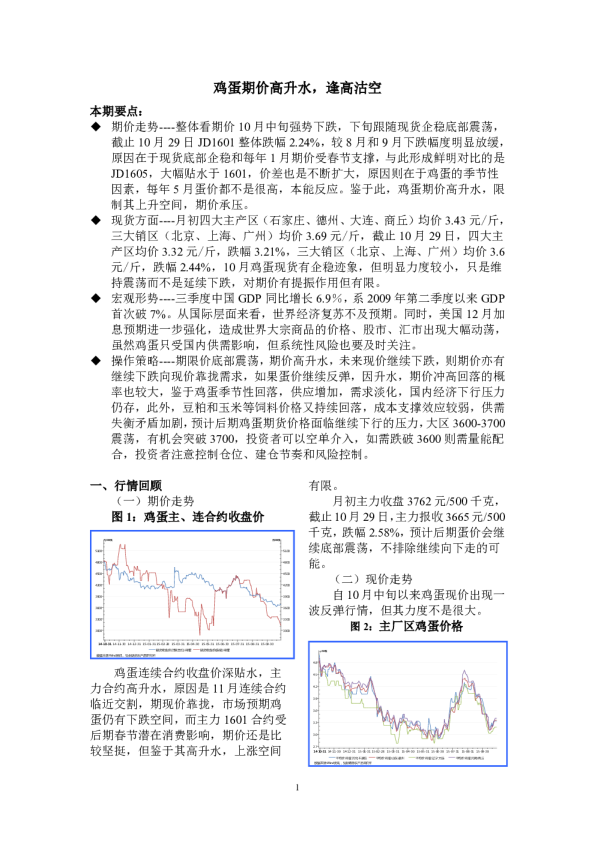 鸡蛋期价高升水，逢高沽空