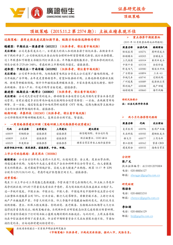 顶级策略：主板业绩表现不佳