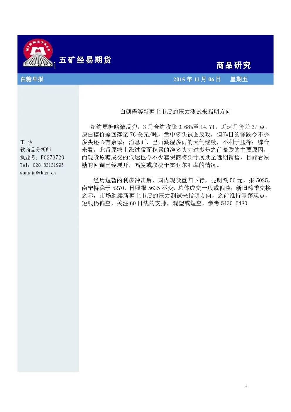报告封面