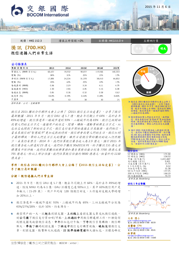 微信连接人们日常生活