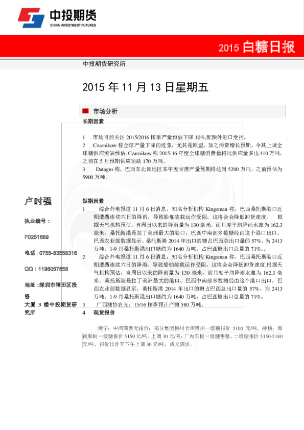 白糖日报