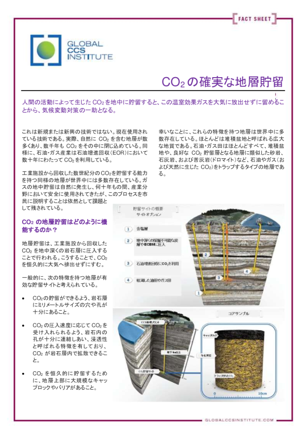 CO2の確実な地層貯留