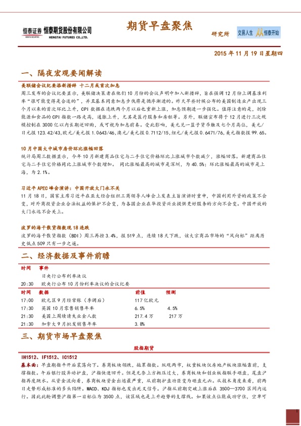 期货早盘聚焦