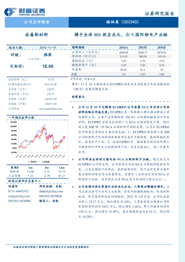 携手全球NCA供应龙头，打入国际锂电产业链