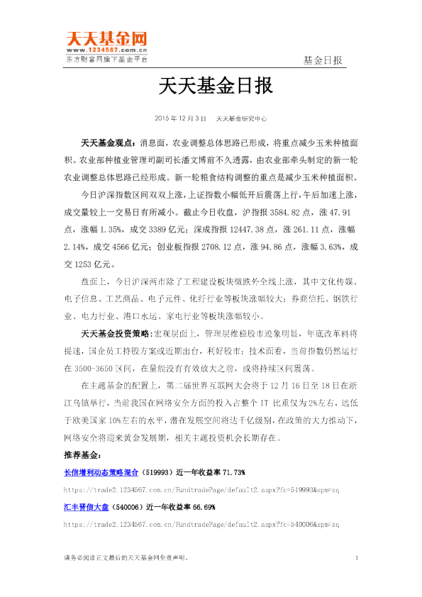 天天基金日报