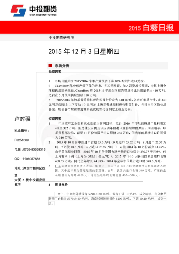 白糖日报
