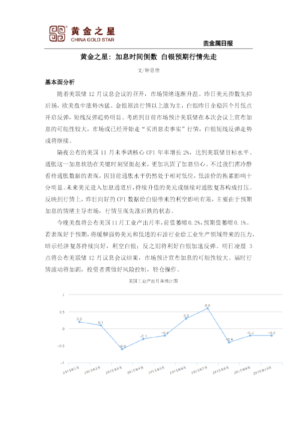 加息时间倒数 白银预期行情先走