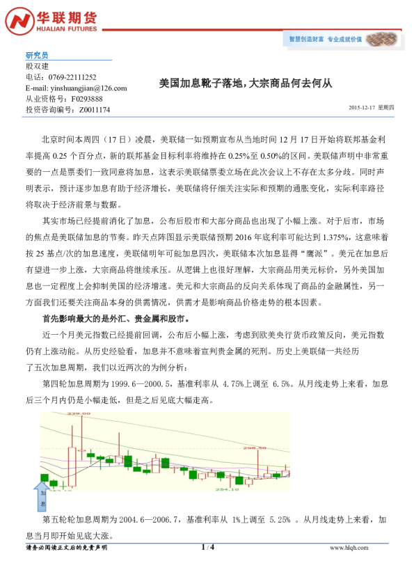 美国加息靴子落地，大宗商品何去何从