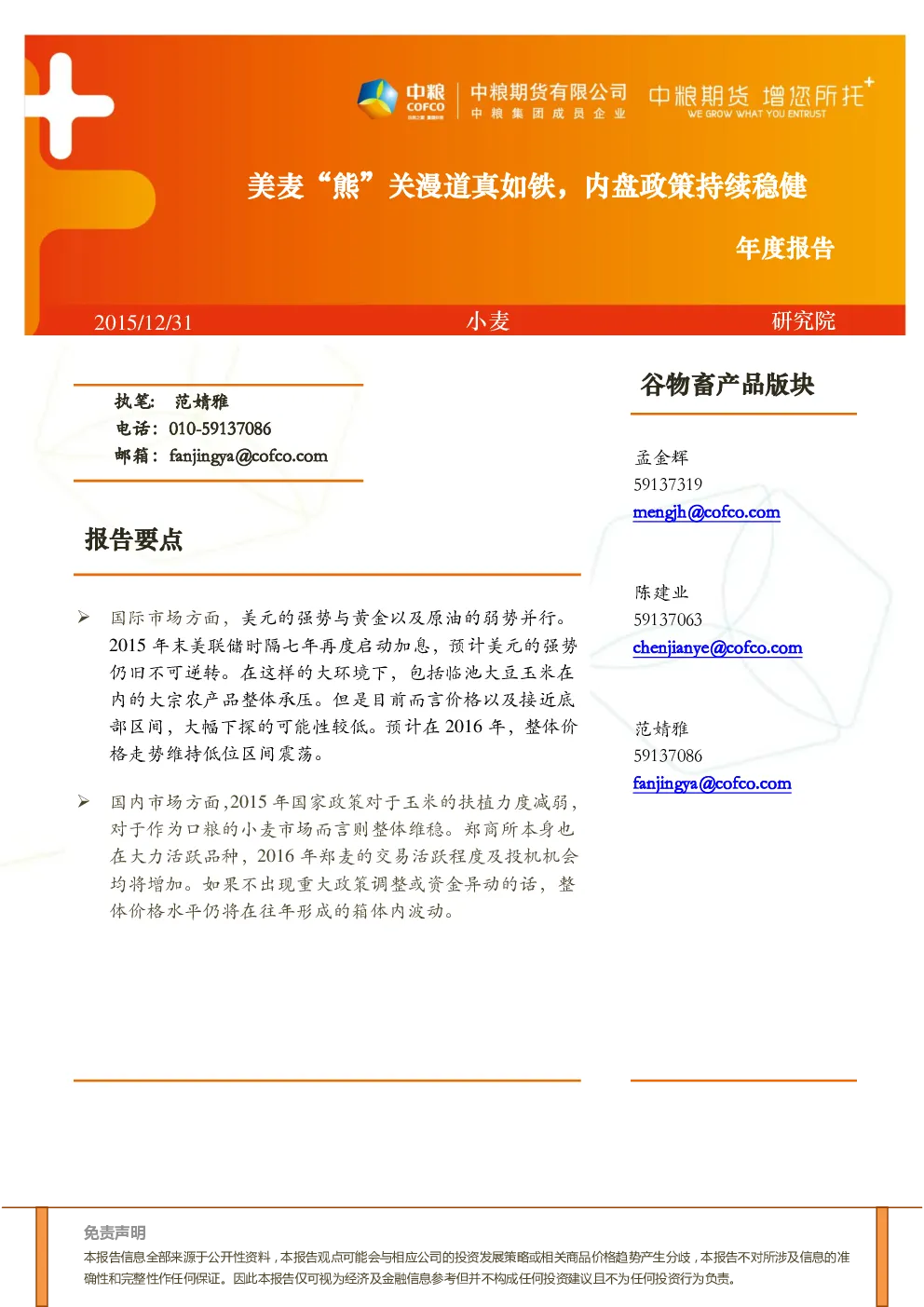 报告封面