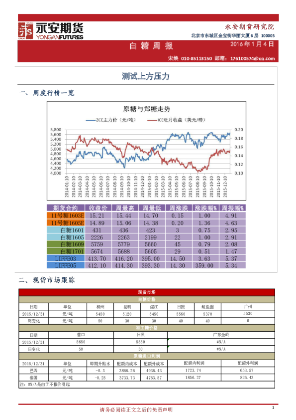 白糖周报：测试上方压力