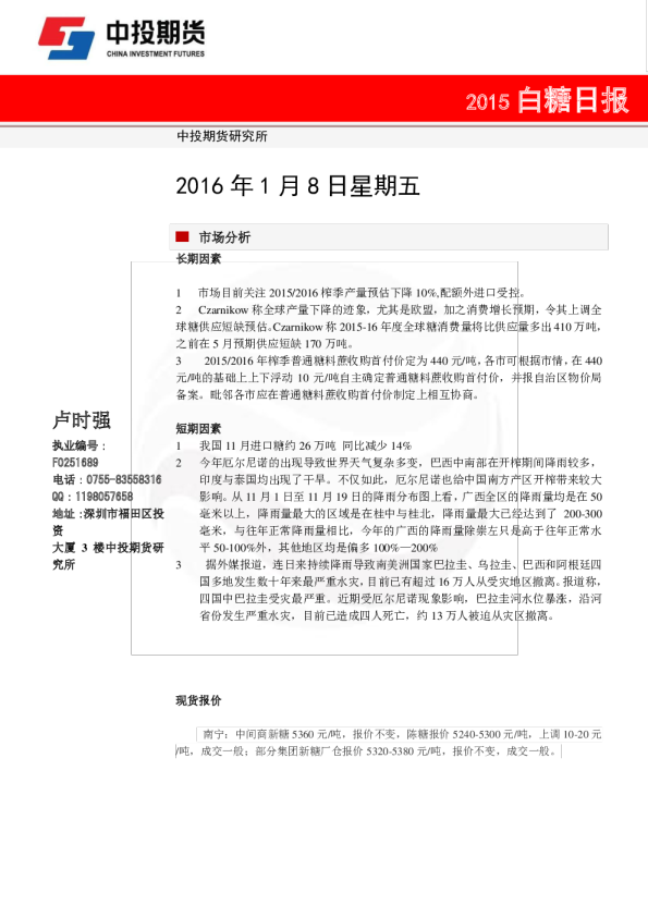 白糖日报